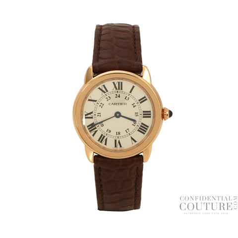 Ronde Solo De Cartier With Brown Leather Strap 29MM