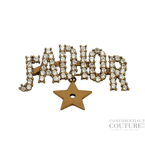 Goldtone Metal Crystal J'adior Brooch