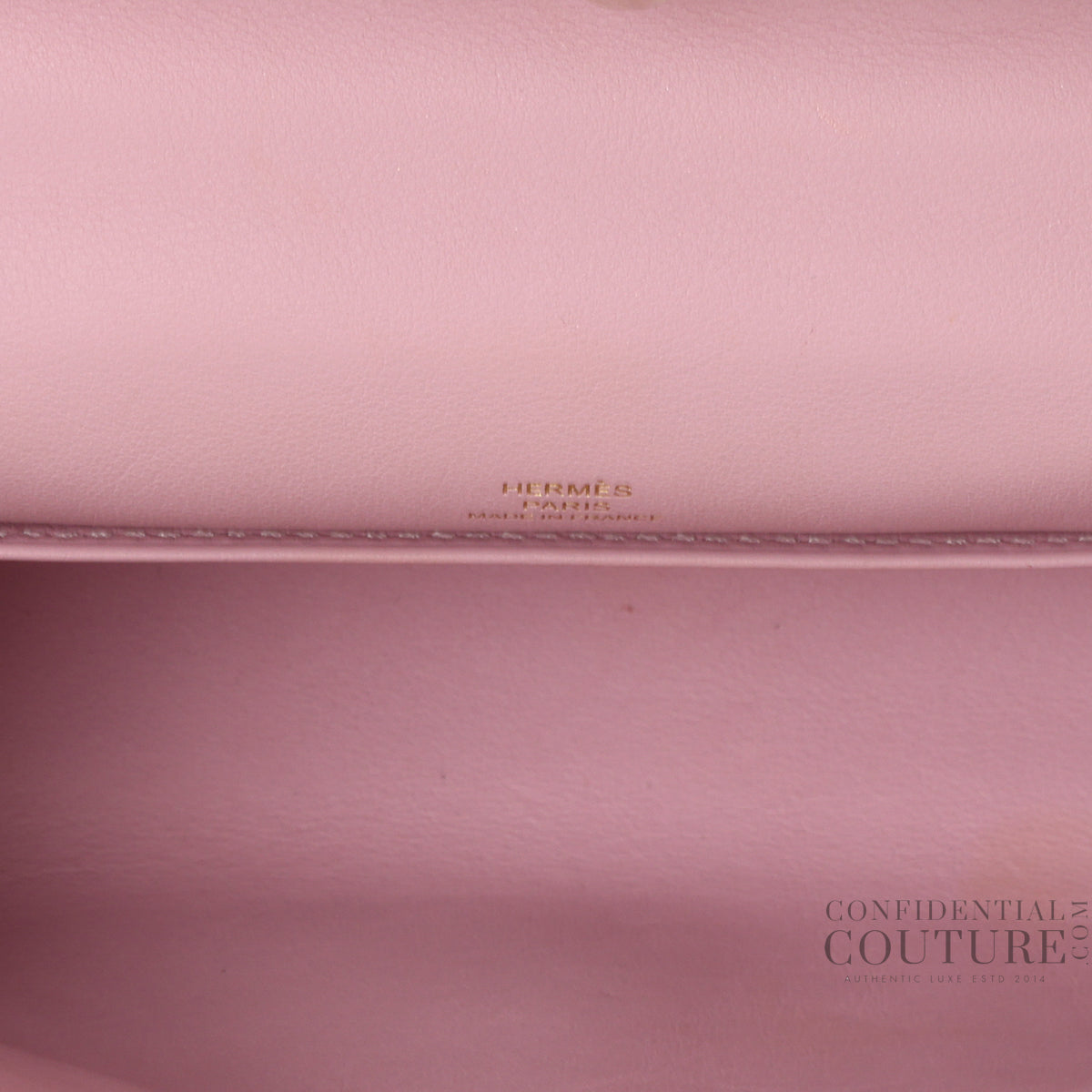 Kelly Pochette Veau Swift Mauve Sylvestre with Rose Gold Hardware