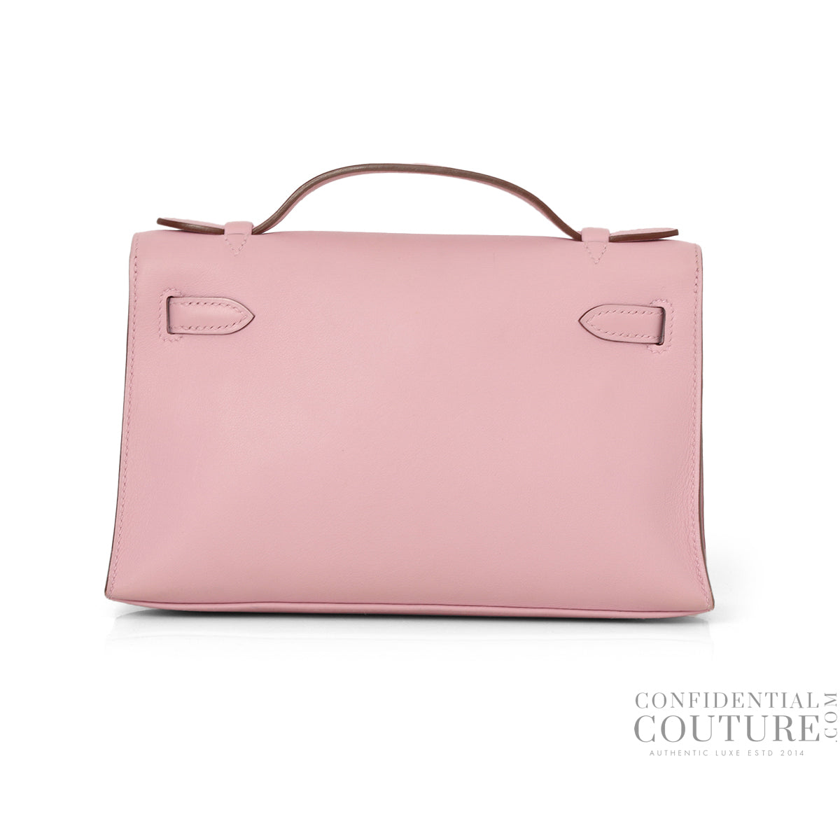 Kelly Pochette Veau Swift Mauve Sylvestre with Rose Gold Hardware