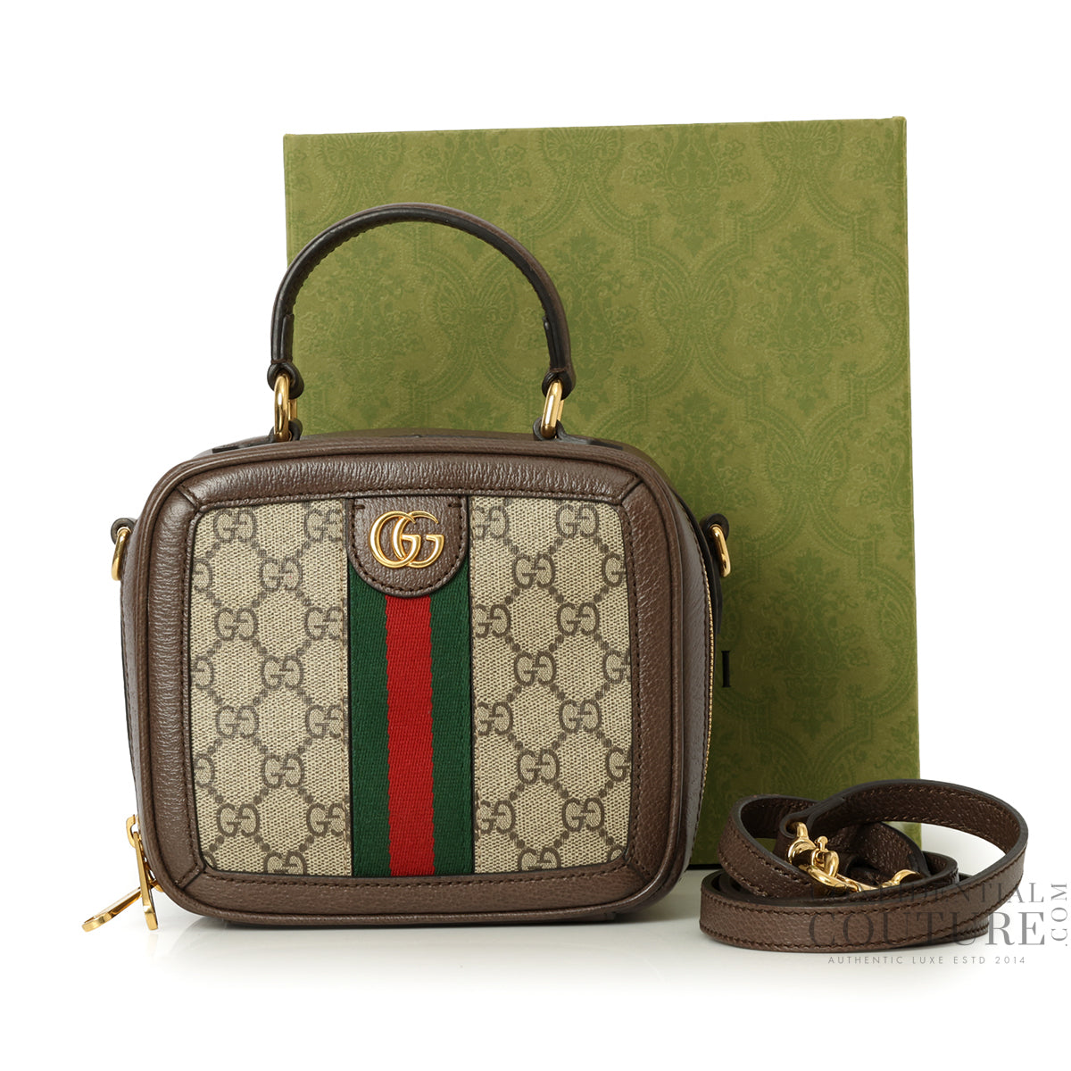 Mini GG Supreme Ophidia Brown/Beige Top Handle Bag