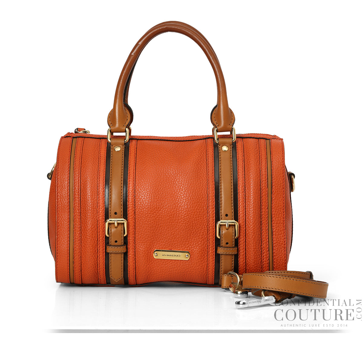 Orange Leather Medium Alchester Bowling Bag