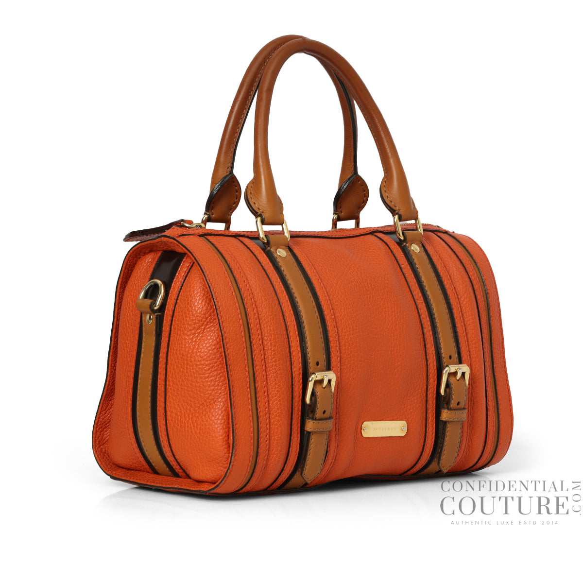 Orange Leather Medium Alchester Bowling Bag