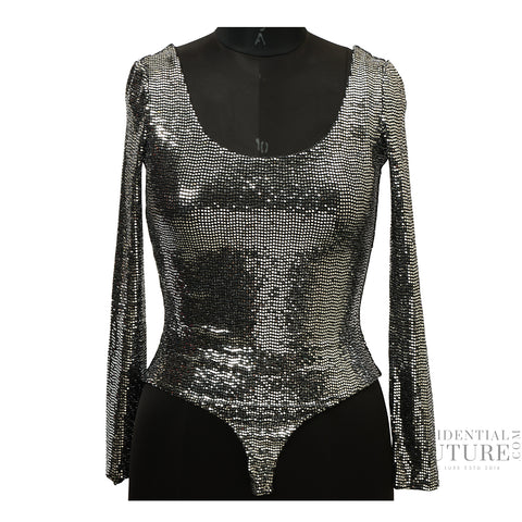 Gucci Black/Silver Sequin Bodysuit- XS