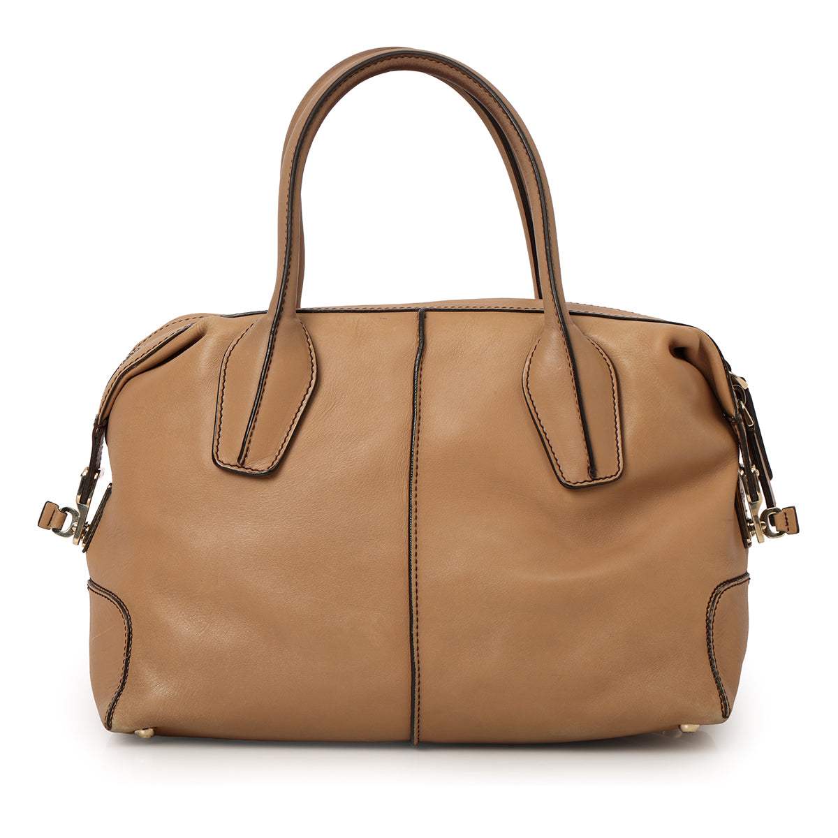 Camel Leather D-Styling Small Bauletto Tote Bag