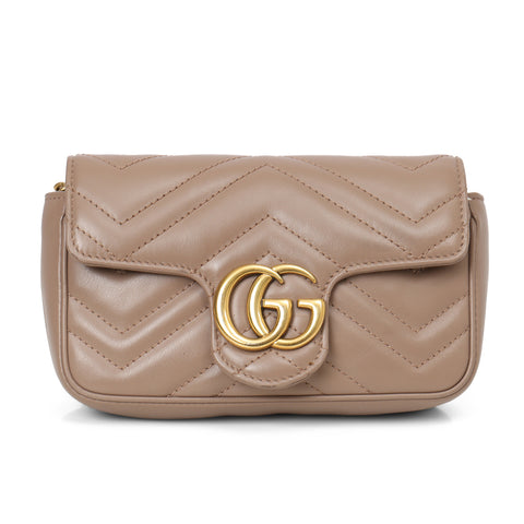 GG Marmont Old Rose Super Mini Shoulder Bag