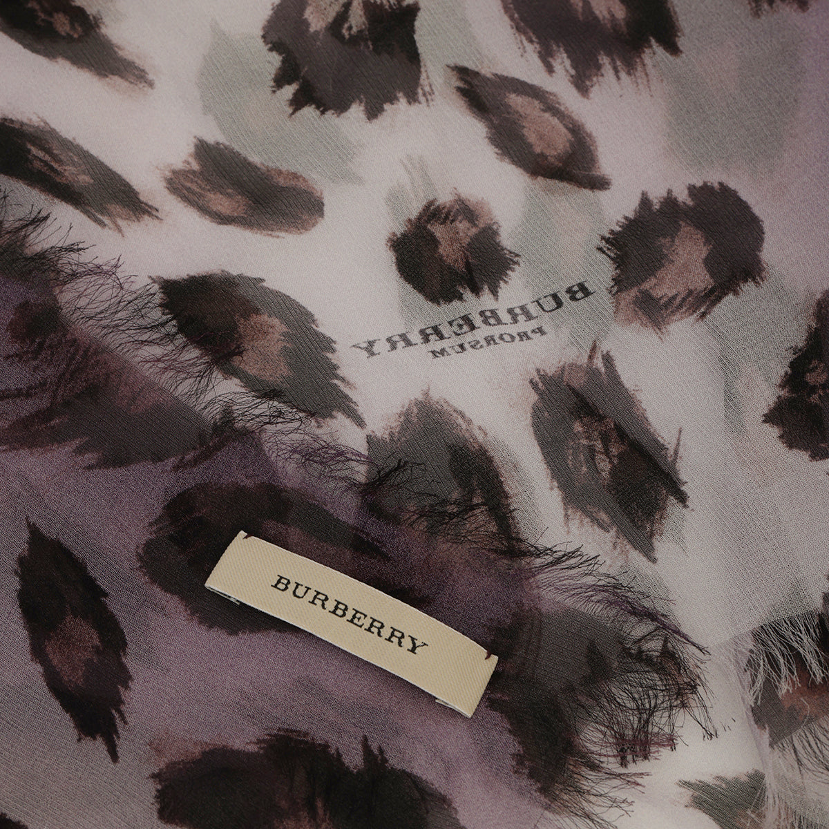 Purple Animal Print Chiffon Scarf