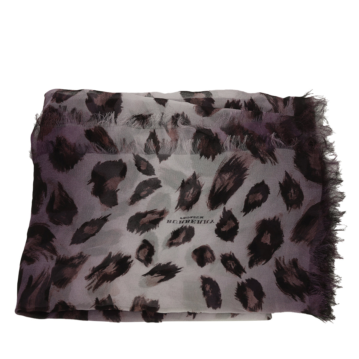 Purple Animal Print Chiffon Scarf