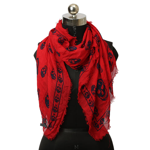 Red And Blue Modal Skull Scarf One Size