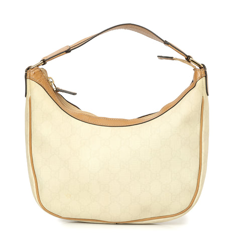 GG Monogram White Hobo Shoulder Bag