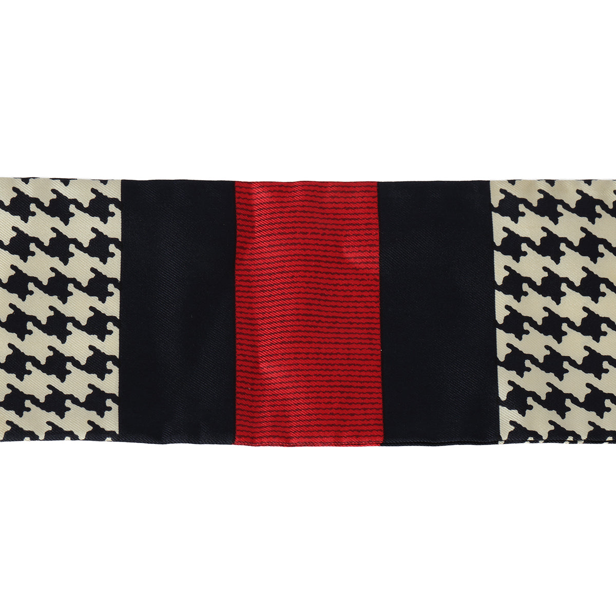 Multicolor Houndstooth Web 100% Silk Twilly