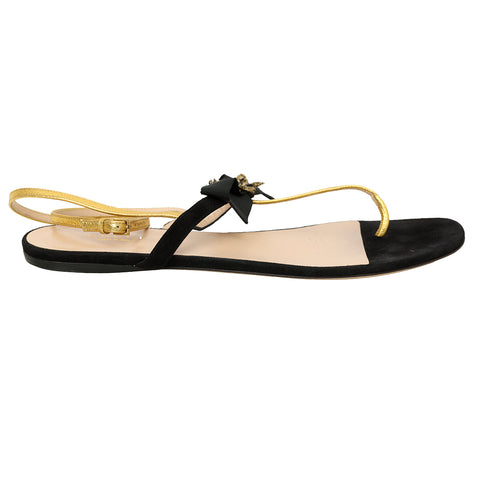 Moody Bow Thong Sandals Size: 38.5