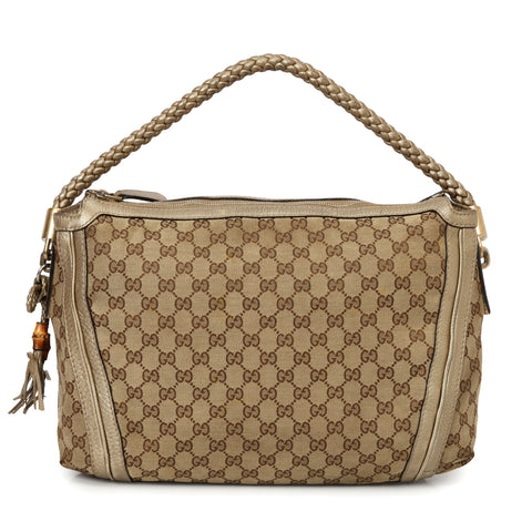 Beige/Brown GG Canvas Medium Bella Hobo Bag