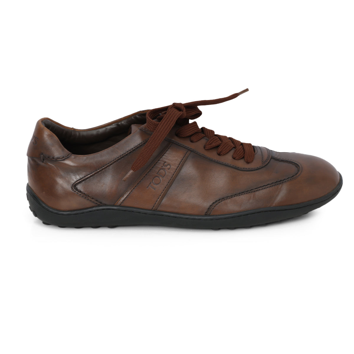 Brown Leather Driving Comfort Sneakers- 7.5