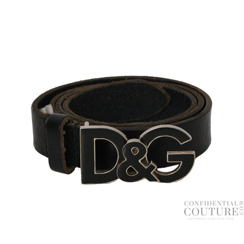 DG Black Leather Belt