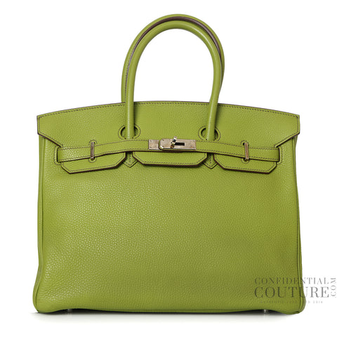 Vert Anis Birkin 30 With Silver Hardware, Stamp M
