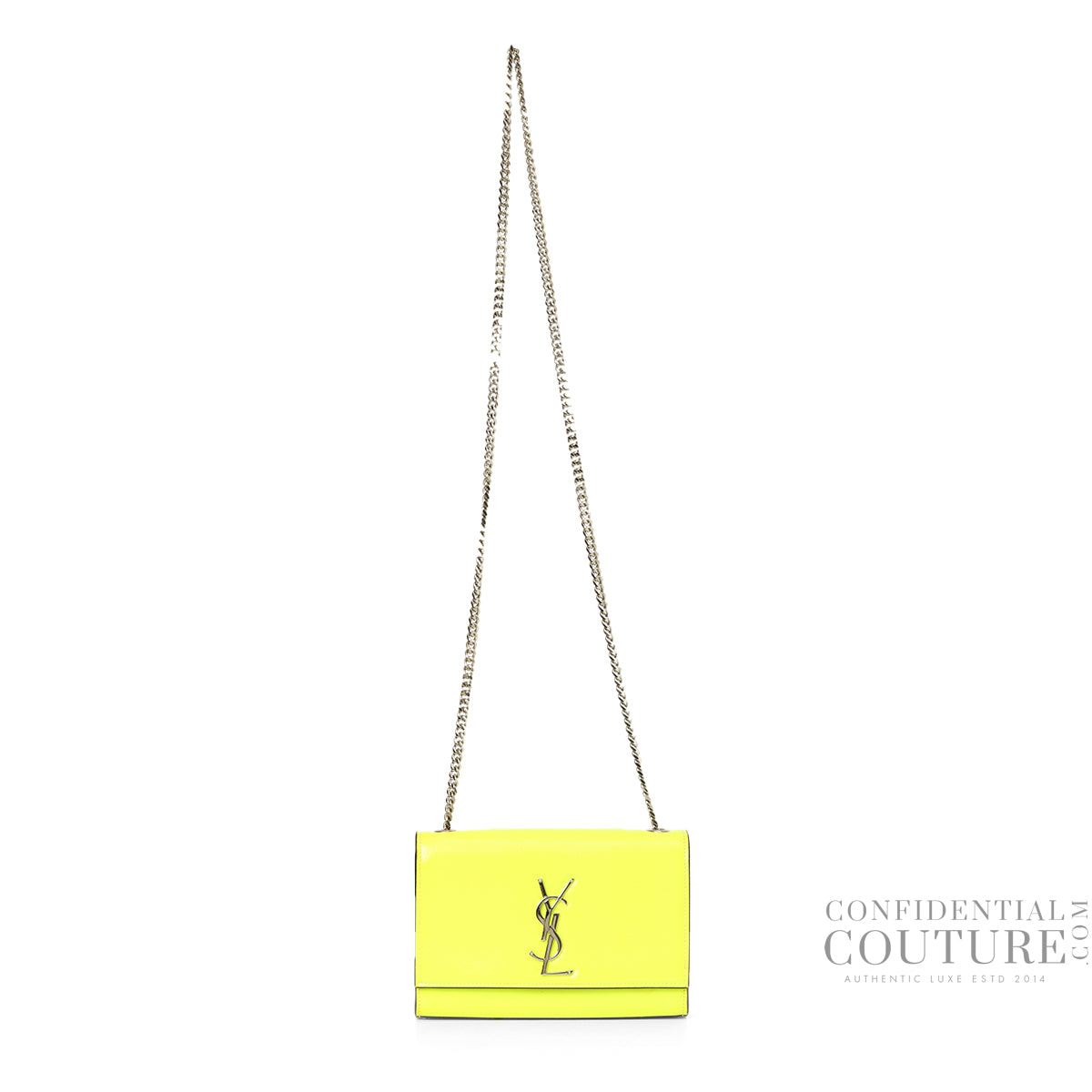 Saint Laurent Neon Yellow Small Kate Bag