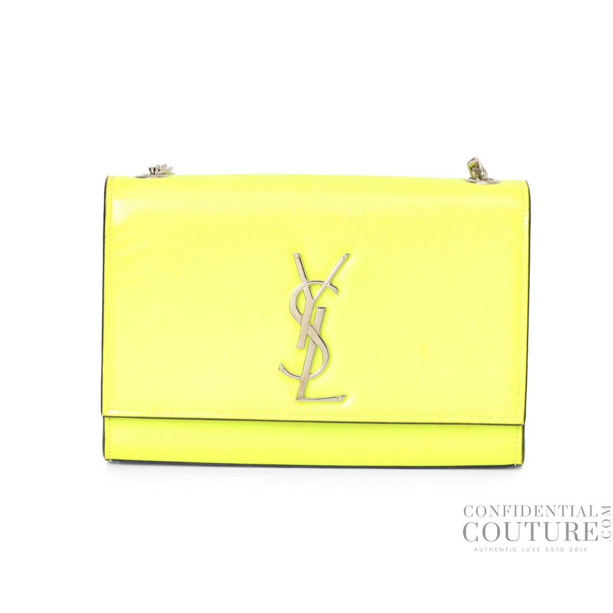 Saint Laurent Neon Yellow Small Kate Bag