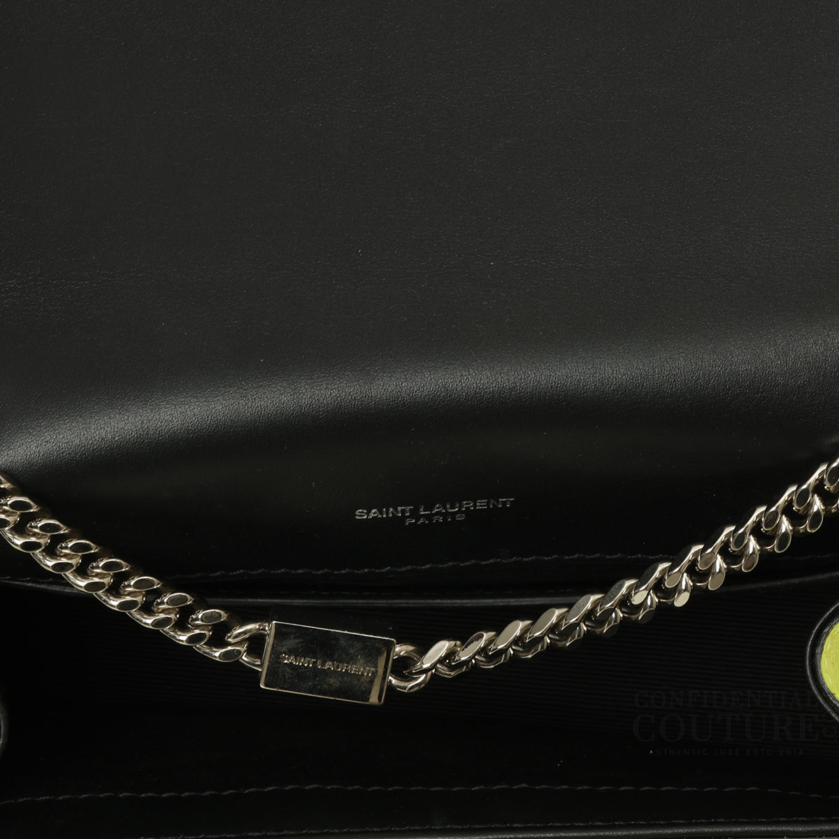 Saint Laurent Neon Yellow Small Kate Bag