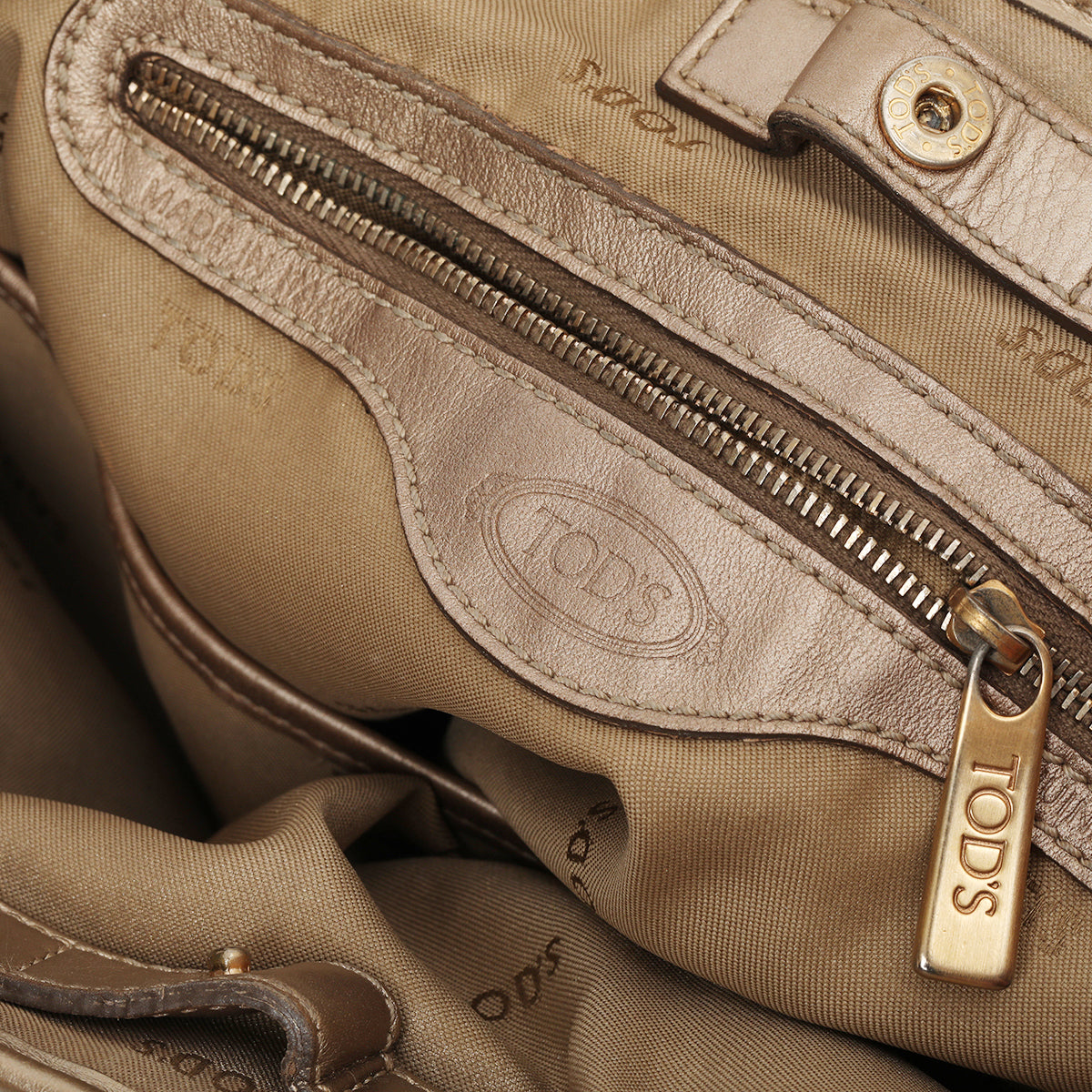 Brown Woven Fabric and Leather Shoulder Bag One Size