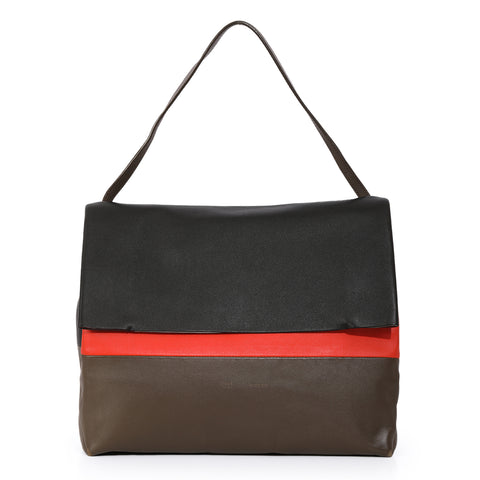 Tri Colour All Soft Leather Shoulder Bag